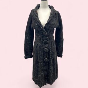 Y2K Tristan black speckled knit sweater cardigan